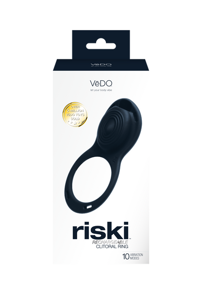 Riski Rechargeable Clitoral Vibe for Couples Black