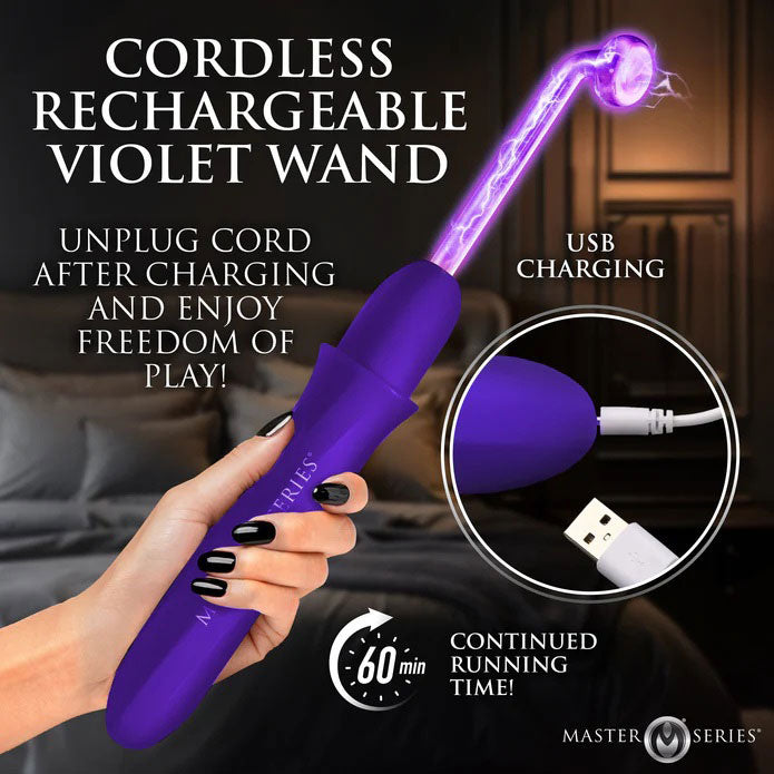 Elektrawand Rechargeable Violet Wand With Attachments Purple