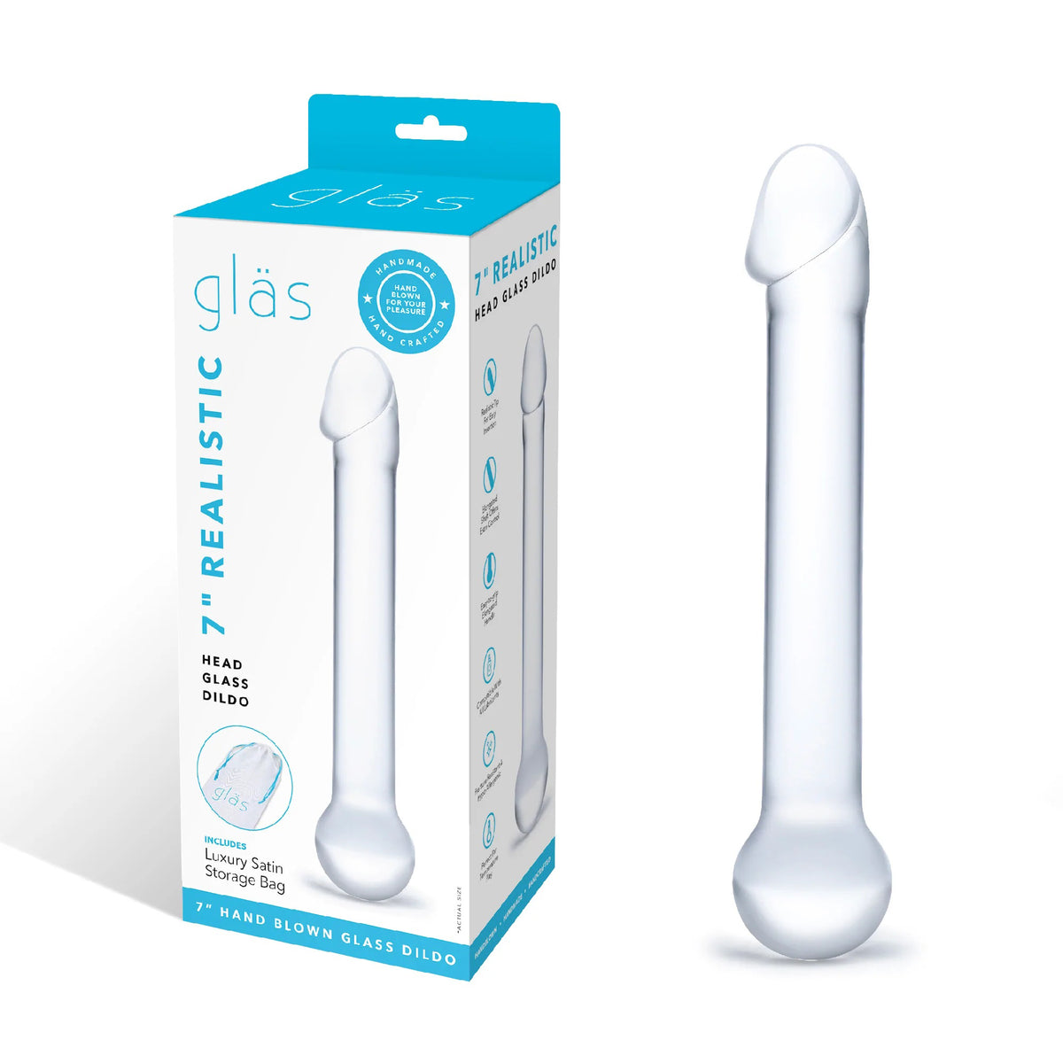 7 Inch Realistic Head Glass Dildo