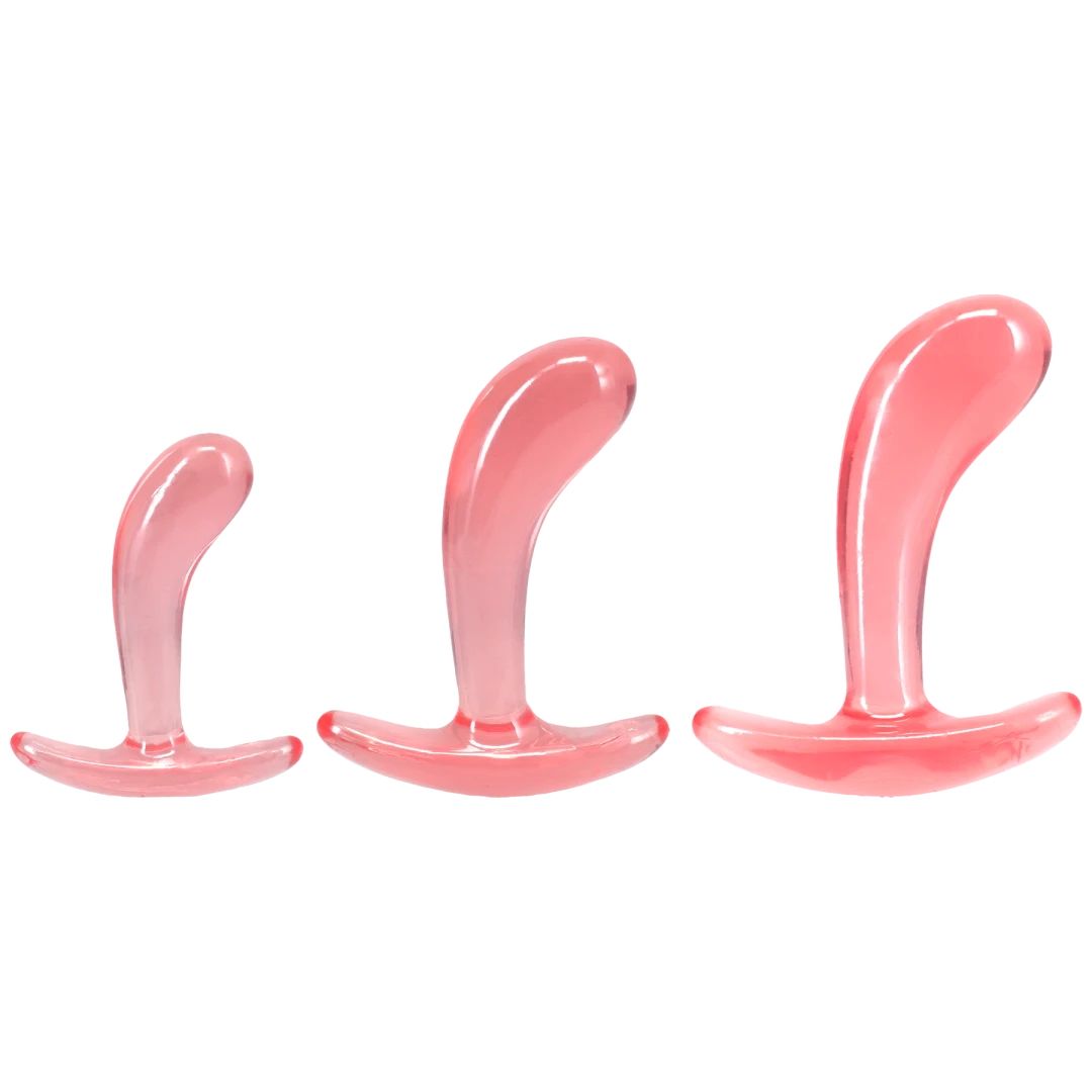 Crystal Jellies - Curved Anal Trainer Set Pink