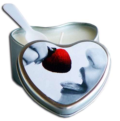 Edible Heart Candle - Strawberry - 4 Oz.