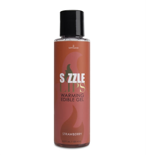 Sizzle Lips Warming Edible Gel - Strawberry - 4.2 Oz.
