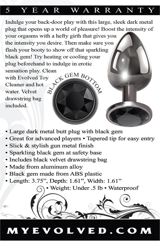 Black Gem Anal Plug - Large