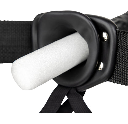 Hollow Strap-on Without Balls 8 Inch - Black