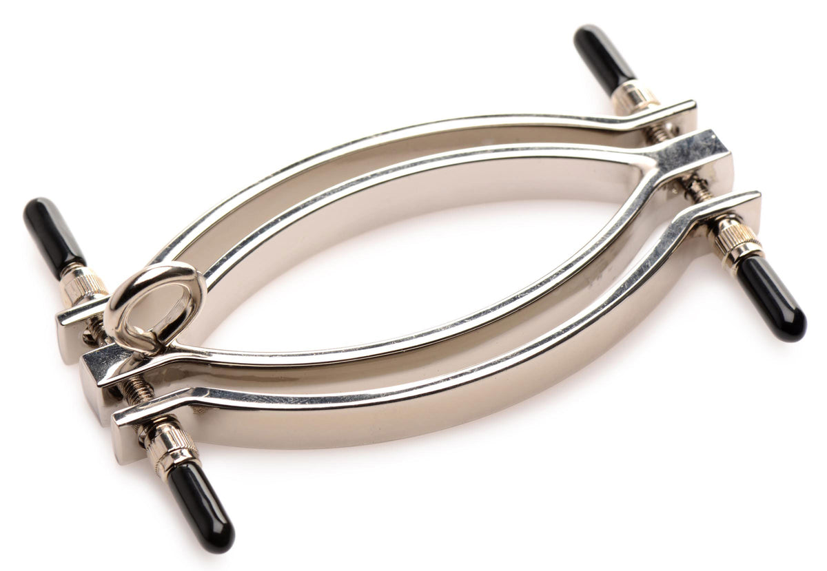 Pussy Tugger Adjustable Pussy Clamp With Leash - Silver