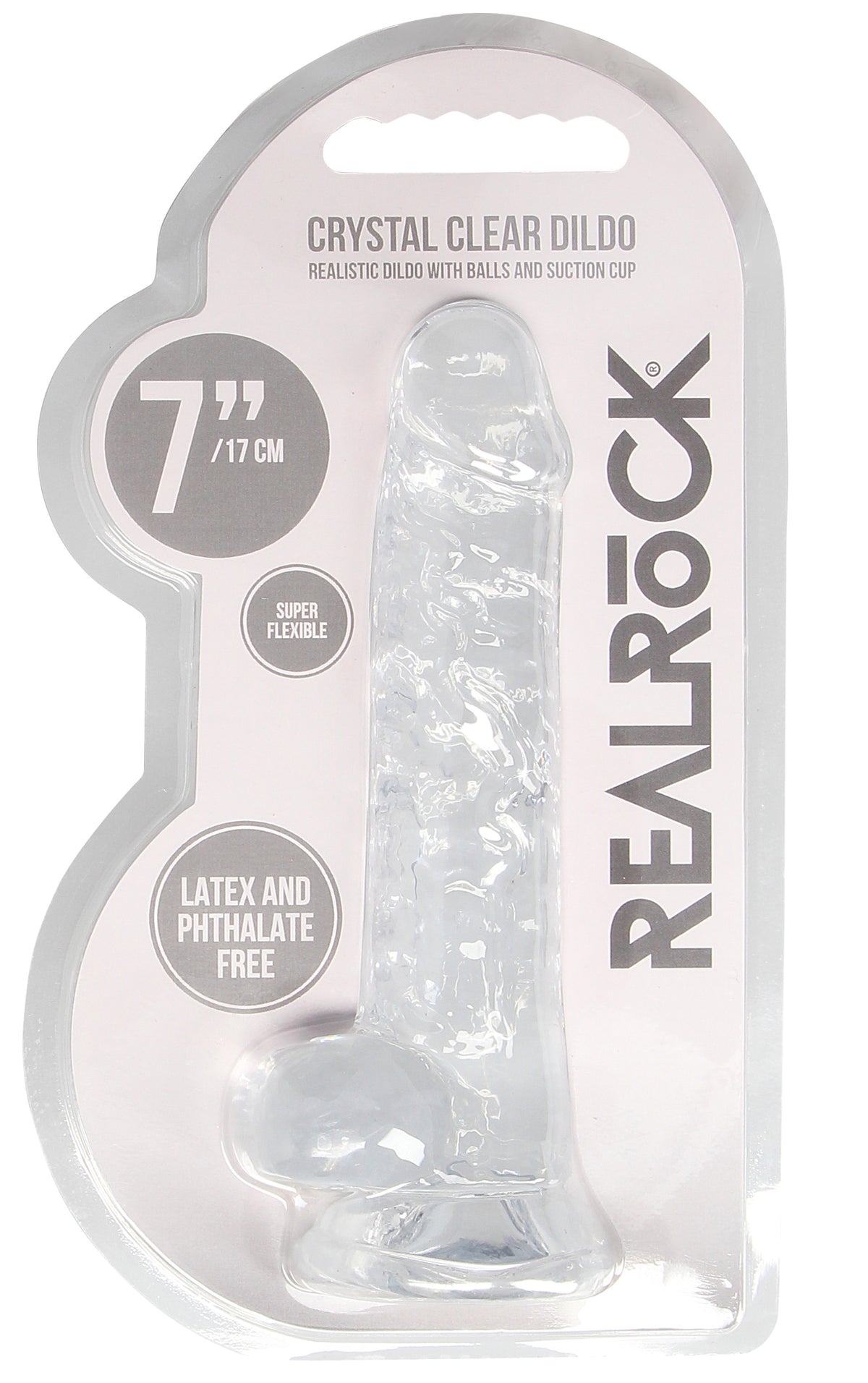 7 Inch Realistic Dildo With Balls - Translucent