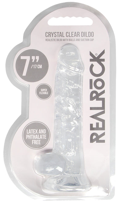 7 Inch Realistic Dildo With Balls - Translucent