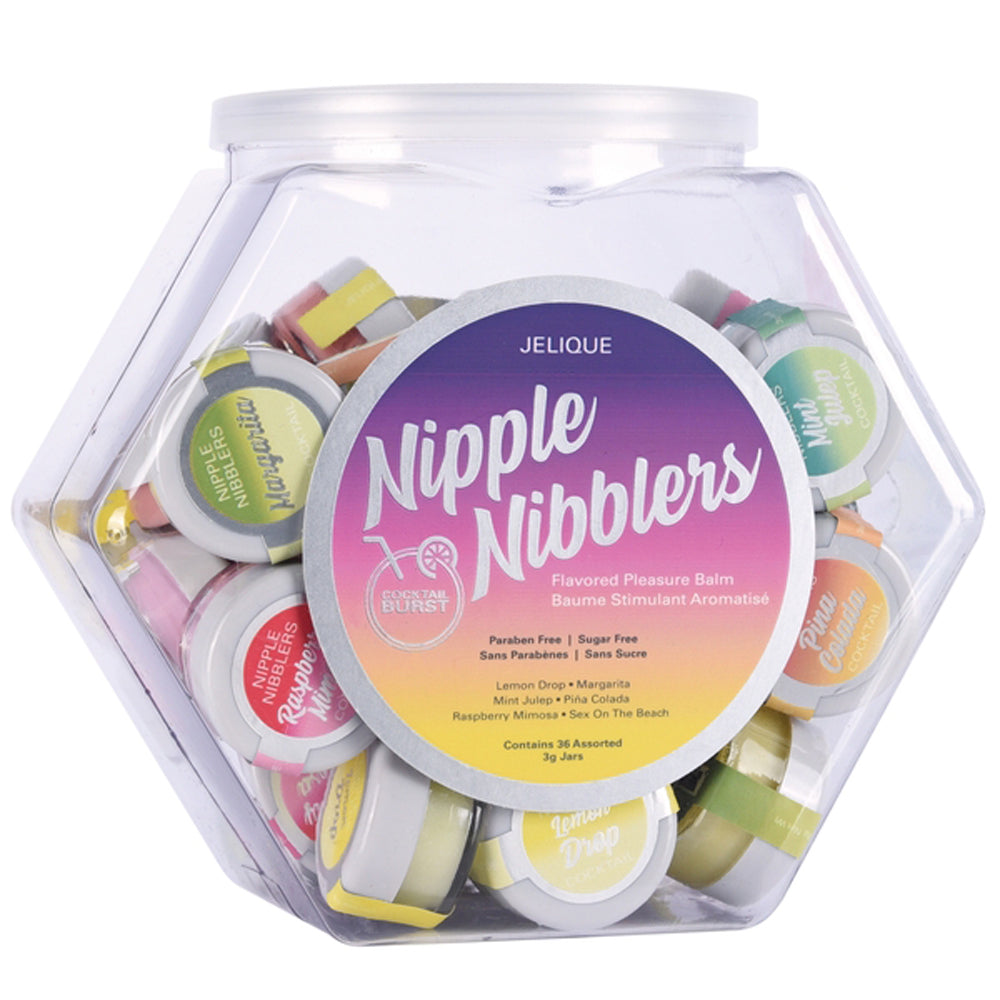 Nipple Nibblers Cocktail Pleasure Balm Assorted - 36 Pc Bowl - 3g Jar