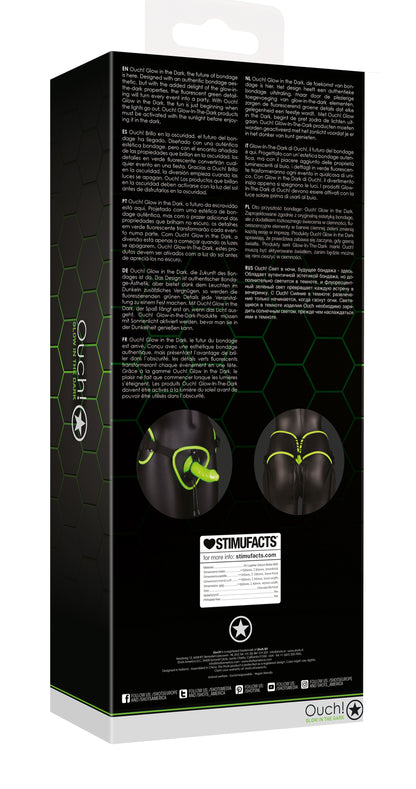 Bonded Leather Strap-on With Silicone Dildo 5.7 Inch - Glow in the Dark