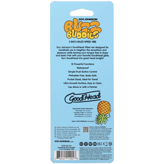 Goodhead - Buzz Buddies - 5 Inch Muti-Speed Vibe Pineapple - Vegas Back Room