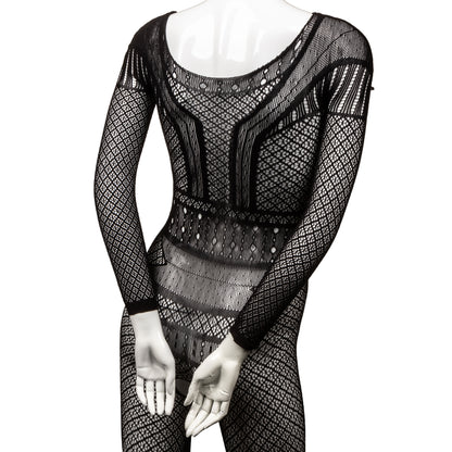 Scandal Plus Size Full Length Lace Body Suit - Plus Size - Black