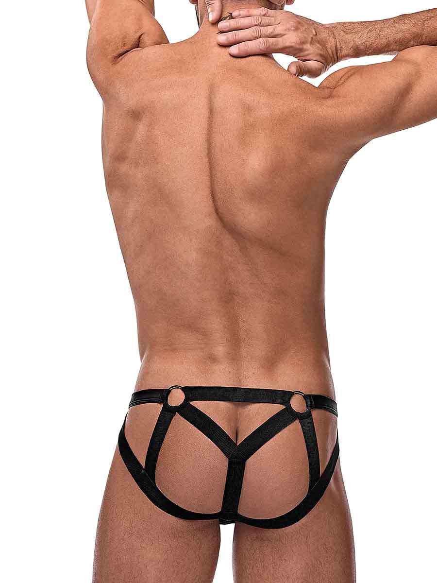 Cage Matte Strappy Ring Jock - S/ M - Black