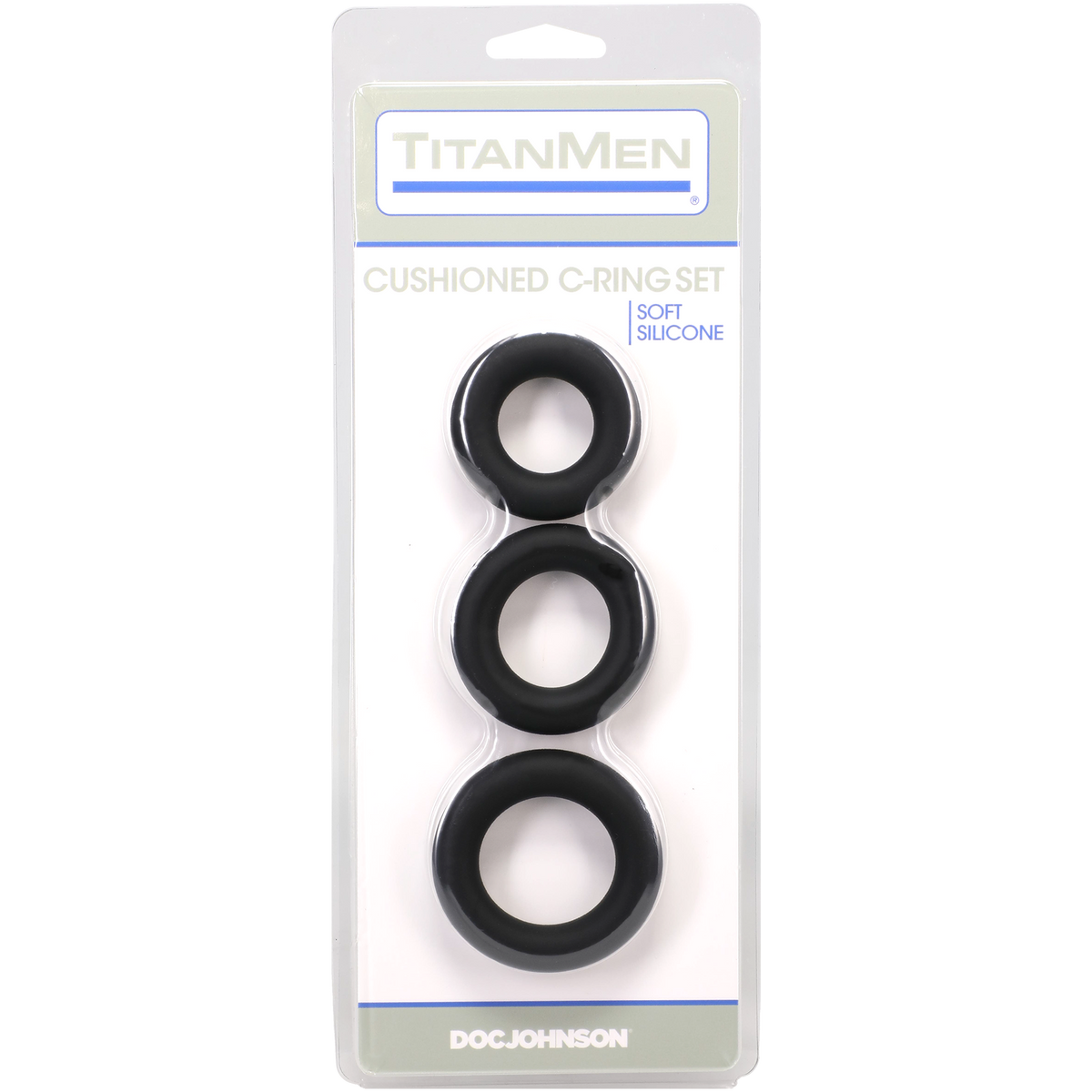 Titanmen - Cushioned C-Ring - 3 Piece Silicone Set Black
