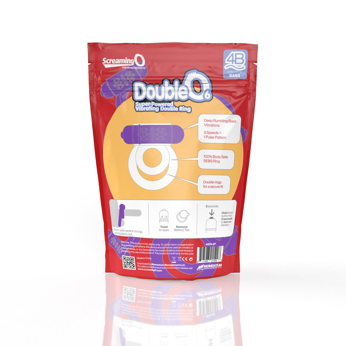 Screaming O 4b - Double O Super Powered Vibrating Double Ring - Grape