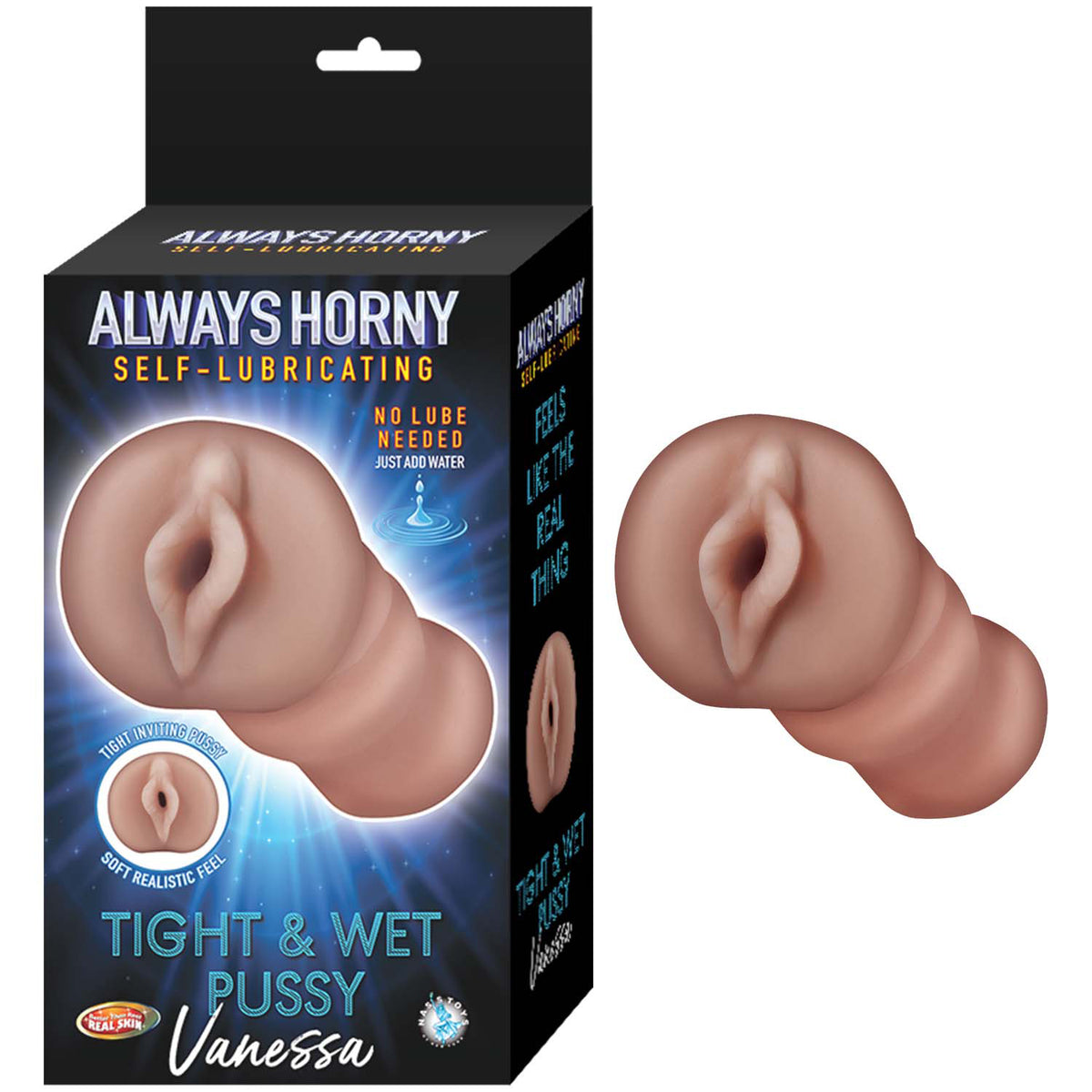 Always Horny Self-Lubricating Masturbator Vanessa - Brown