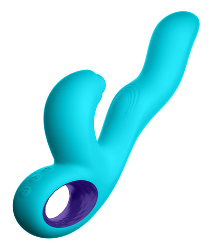 Klio Triple Action Thumping Rabbit Vibrator - Turquoise