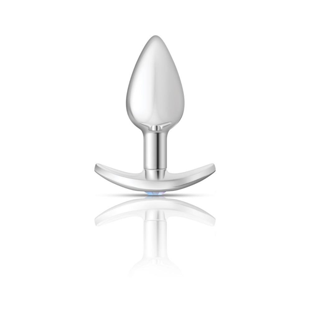 Silver Anchor Buttplug Kit - Clear Iridescent/pink