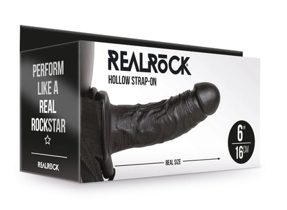 Hollow Strap-on Without Balls 6 Inch - Black
