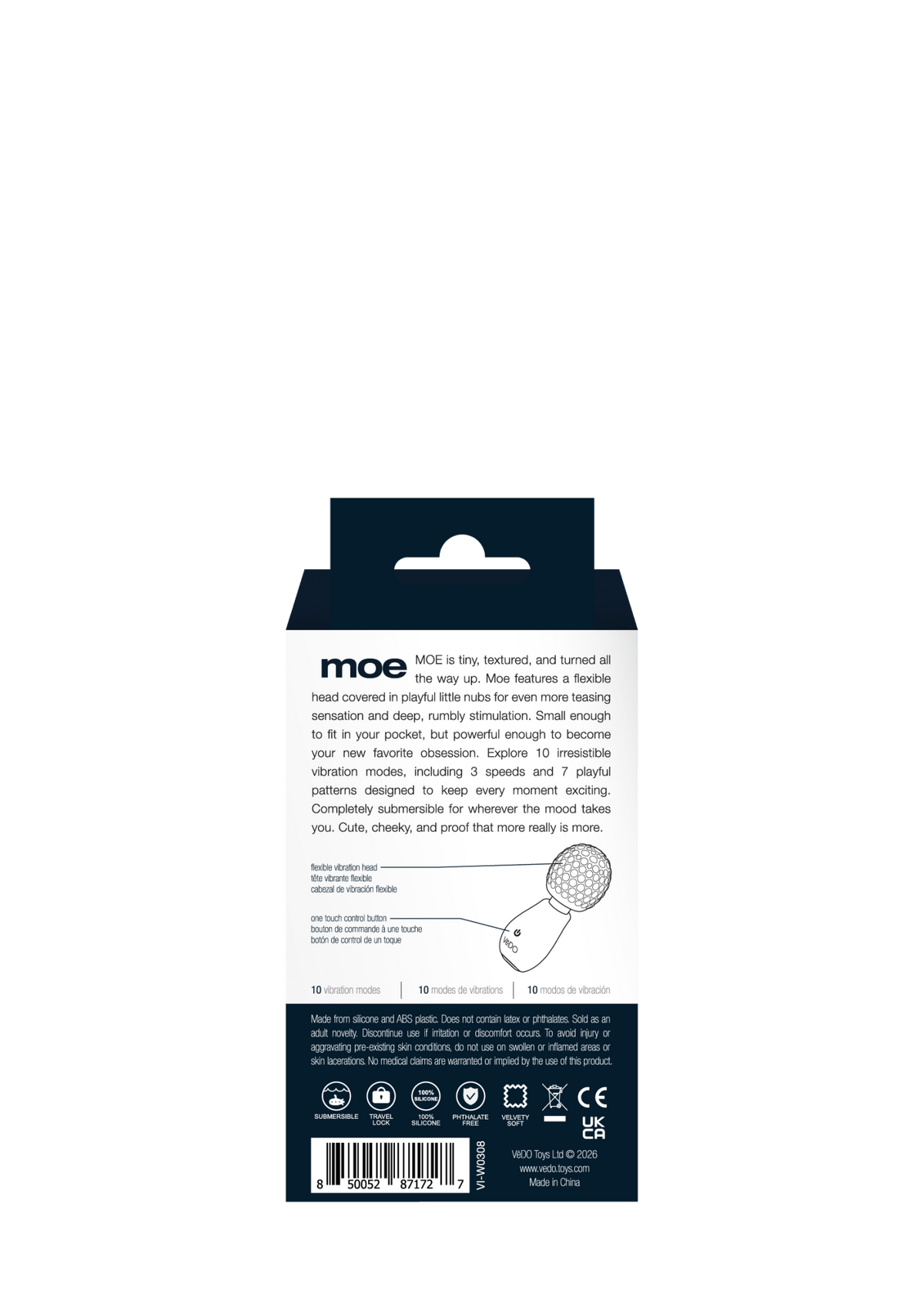 Moe Rechargeable Extra Mini Wand Black - Vegas Back Room