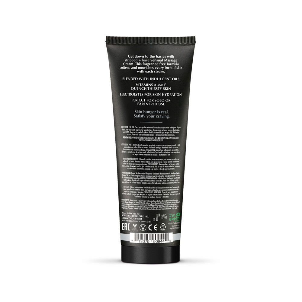 Stripped and Bare - Unscented Sensual Massage Cream - 4 Oz