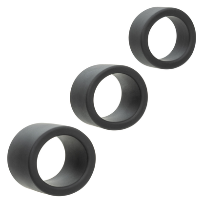 Alpha Liquid Silicone 3 Ring Stamina Set Black