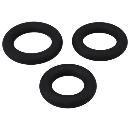 Titanmen - Cushioned C-Ring - 3 Piece Silicone Set Black
