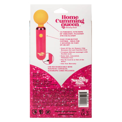 Naughty Bits Home Cumming Queen Vibrating Wand - Orange/pink