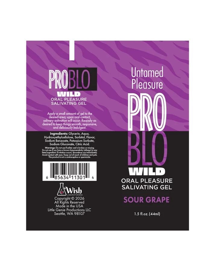 Problo Wild, Oral Pleasure Salivating Gel, Sour Grape 1.5oz - Vegas Back Room