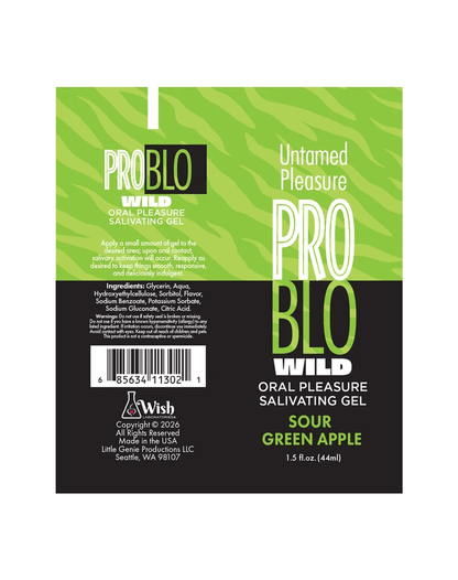Problo Wild, Oral Pleasure Salivating Gel, Sour Green Apple 1.5oz - Vegas Back Room