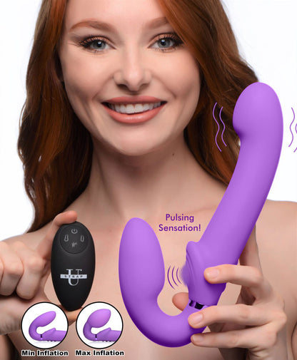 10x Ergo- Fit G-Pulse Inflatable and Vibrating Strapless Strap- on - Purple