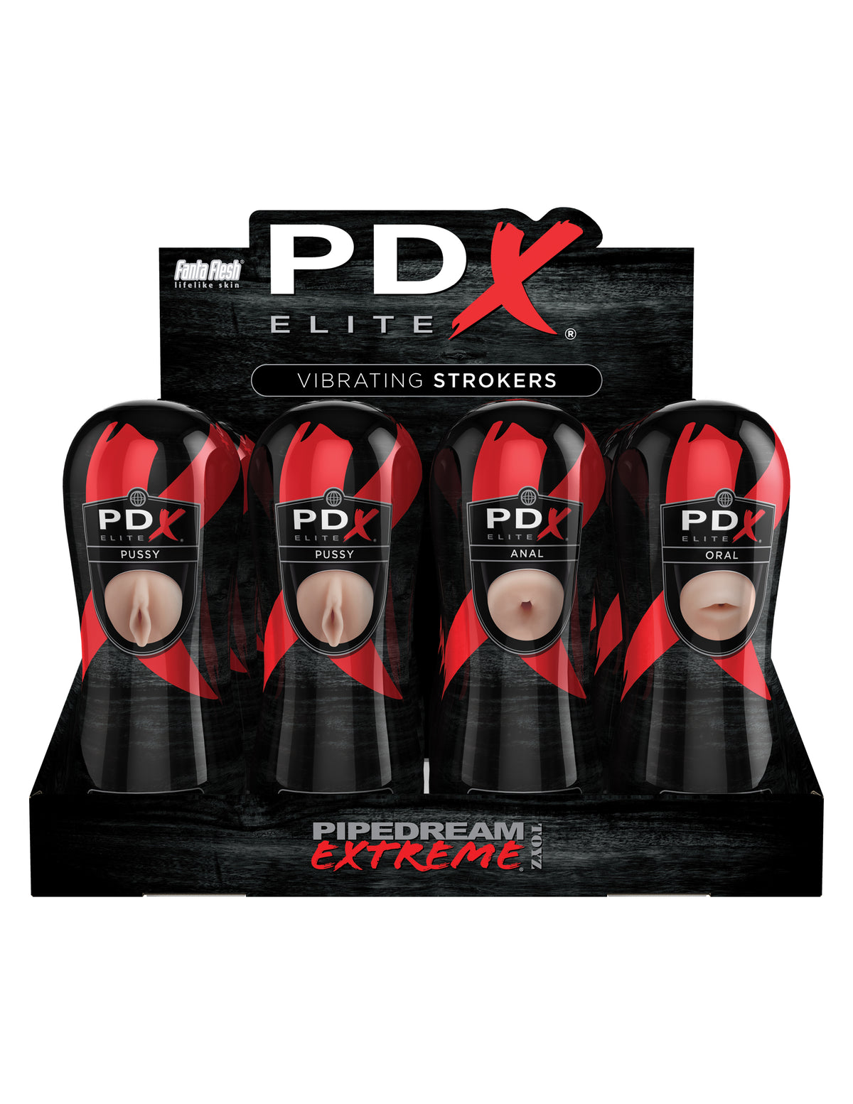 Pdx Elite Vibrating Pussy Mouth Ass Stroker  Display of 12