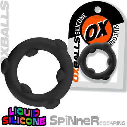 Spinner Single Silicone Ring - Black Silicone