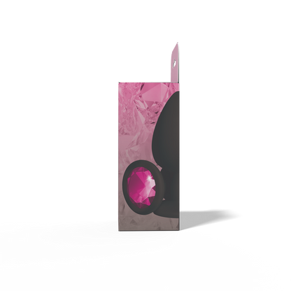 Gemma Pink Gem Black Silicone Plug - Large