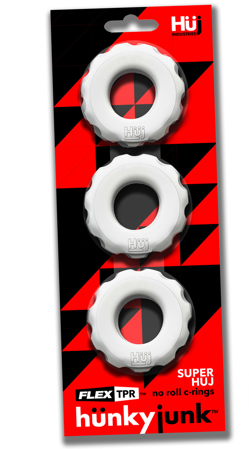 Super Huj - 3-Pack Cockrings - White Ice