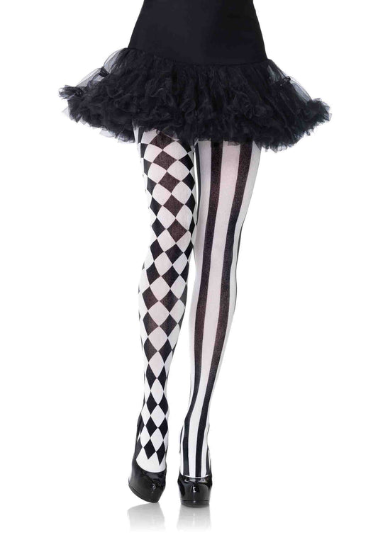 Harlequin Pantyhose - Black/white