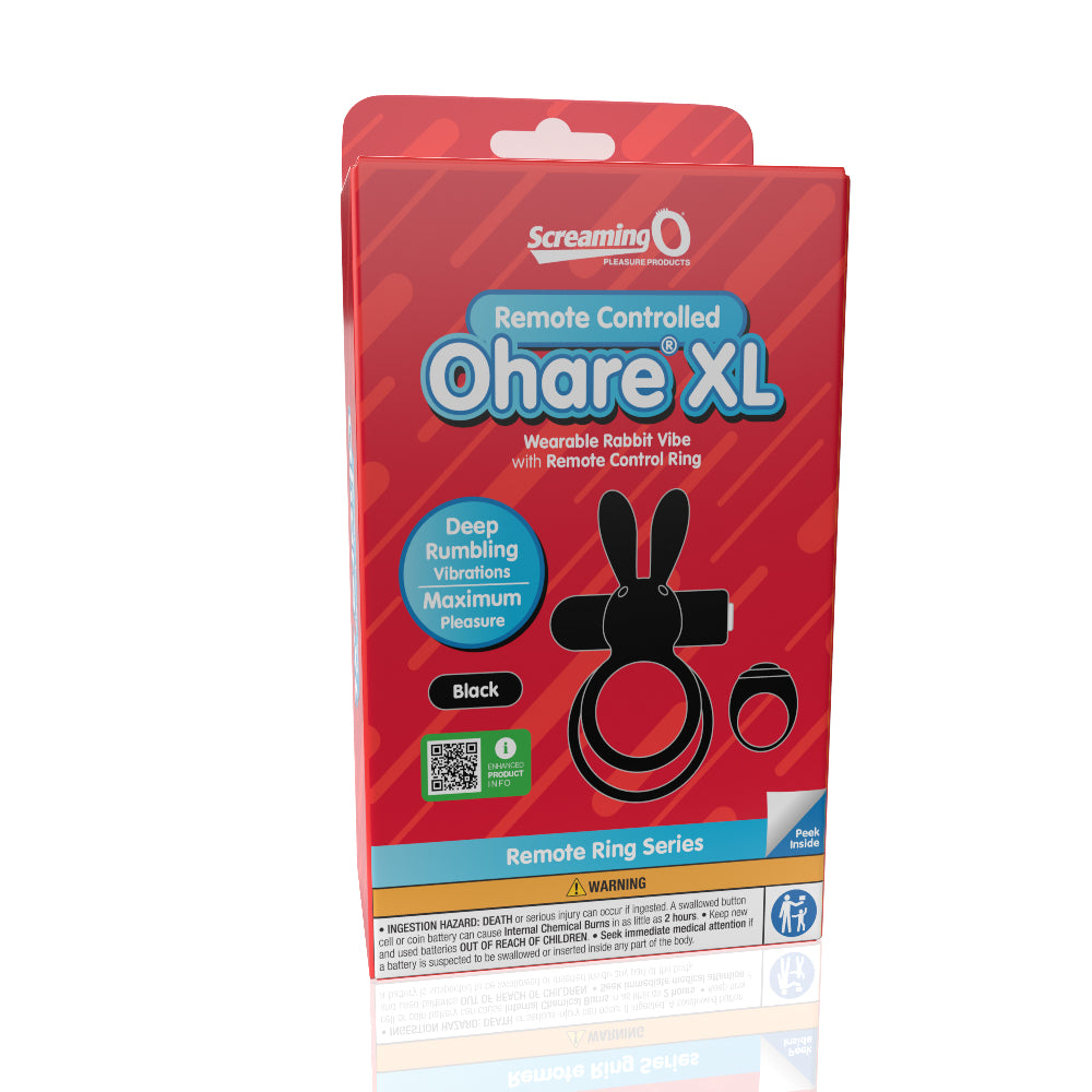 Screaming O Remote Controlled Ohare XL Vibrating Ring - Black