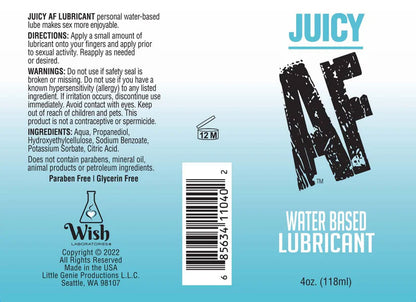 Juicy Af Water Based Lubricant - 10 ml - Pop Display of 65