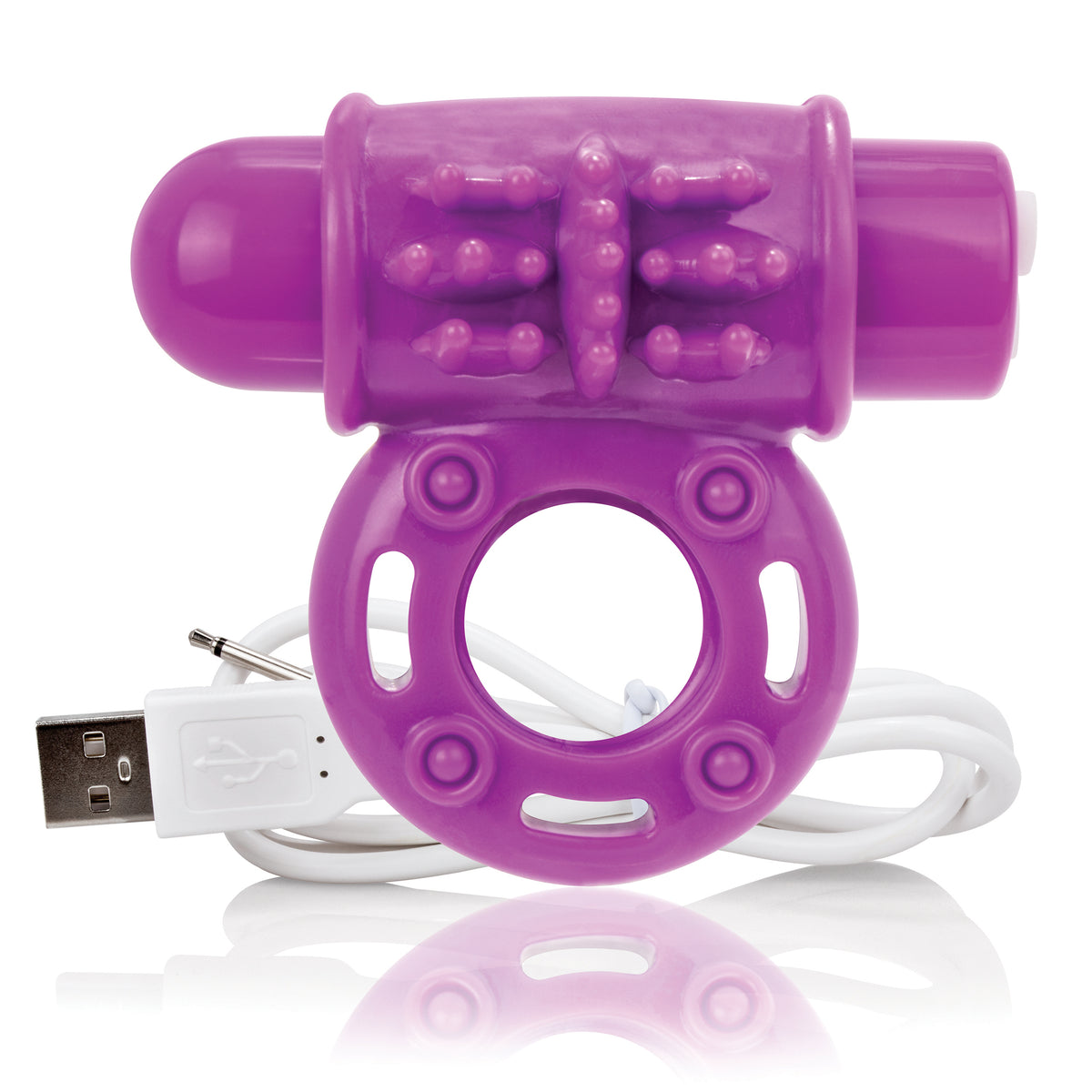 Charged Owow Rechargeable Vibe Ring - Purple - 6  Count Box
