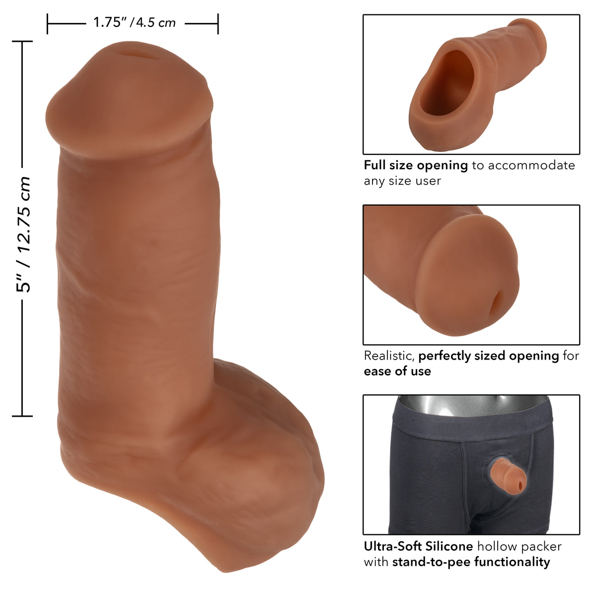 Packer Gear 5 Inch Ultra-Soft Silicone Stp Packer - Brown