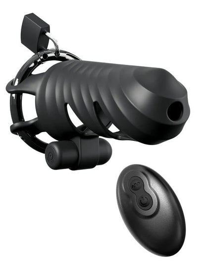 Fantasy C-Ringz Remote-Controlled Vibrating Cock Blocker - Black