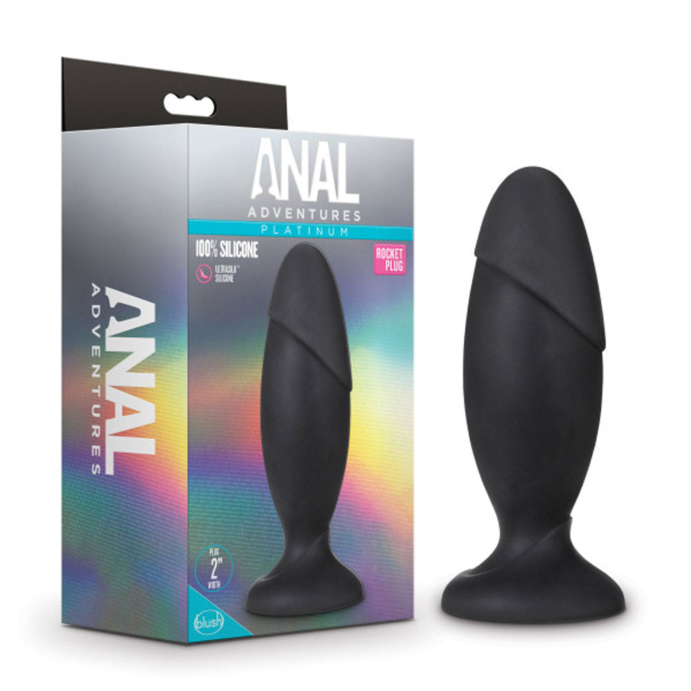 Anal Adventures - Platinum - Silicone Rocket Plug - Black