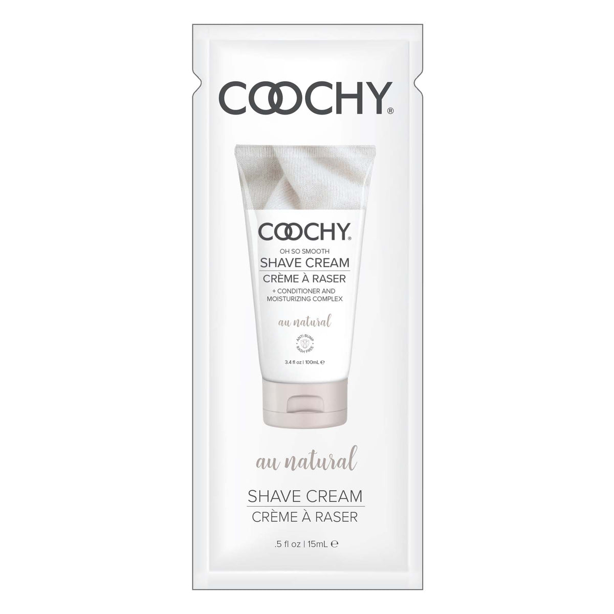 Coochy Shave Cream - Au Natural - 15 ml Foils 24 Count Display