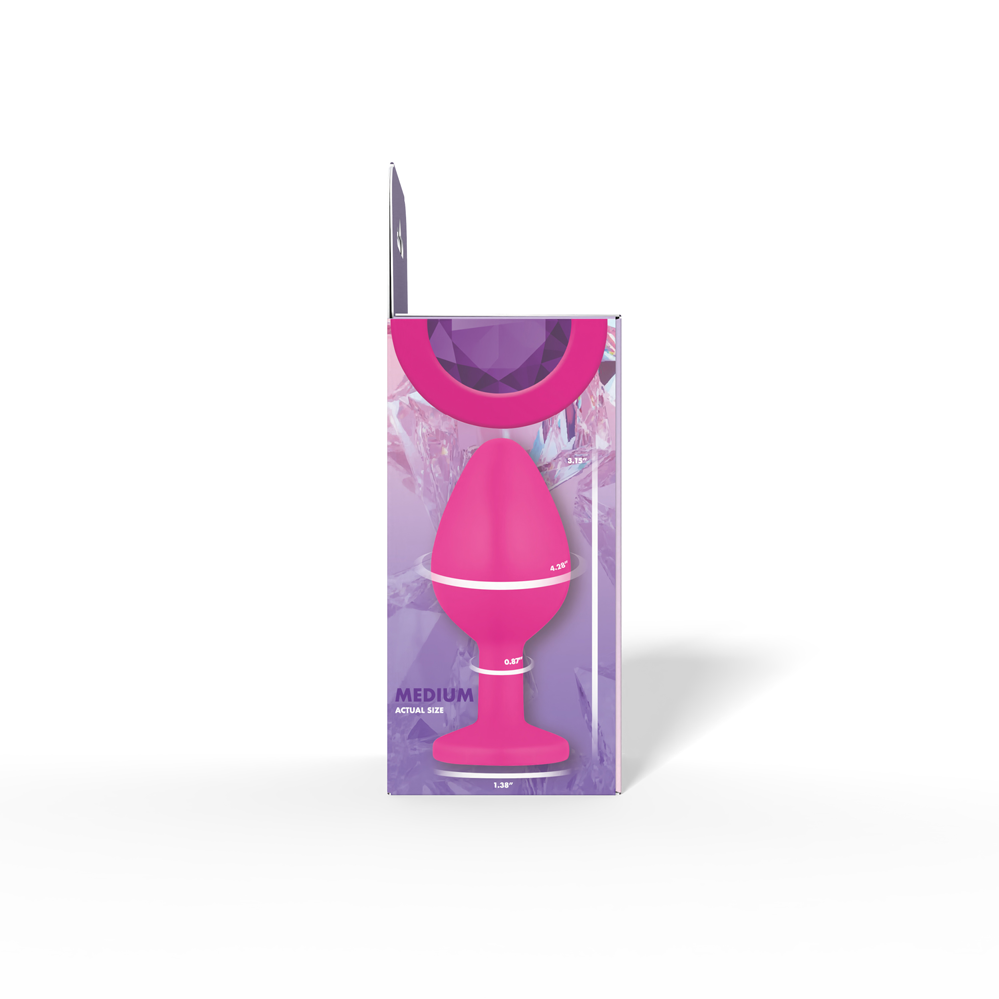 Gemma Purple Gem Pink Silicone Plug - Medium