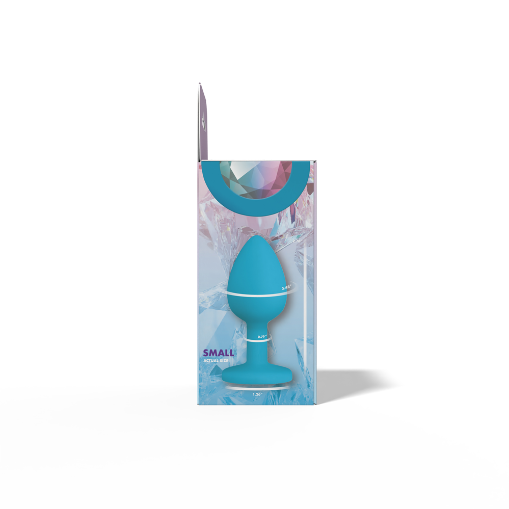 Gemma Clear Iridescent Gem Teal Silicone Plug - S