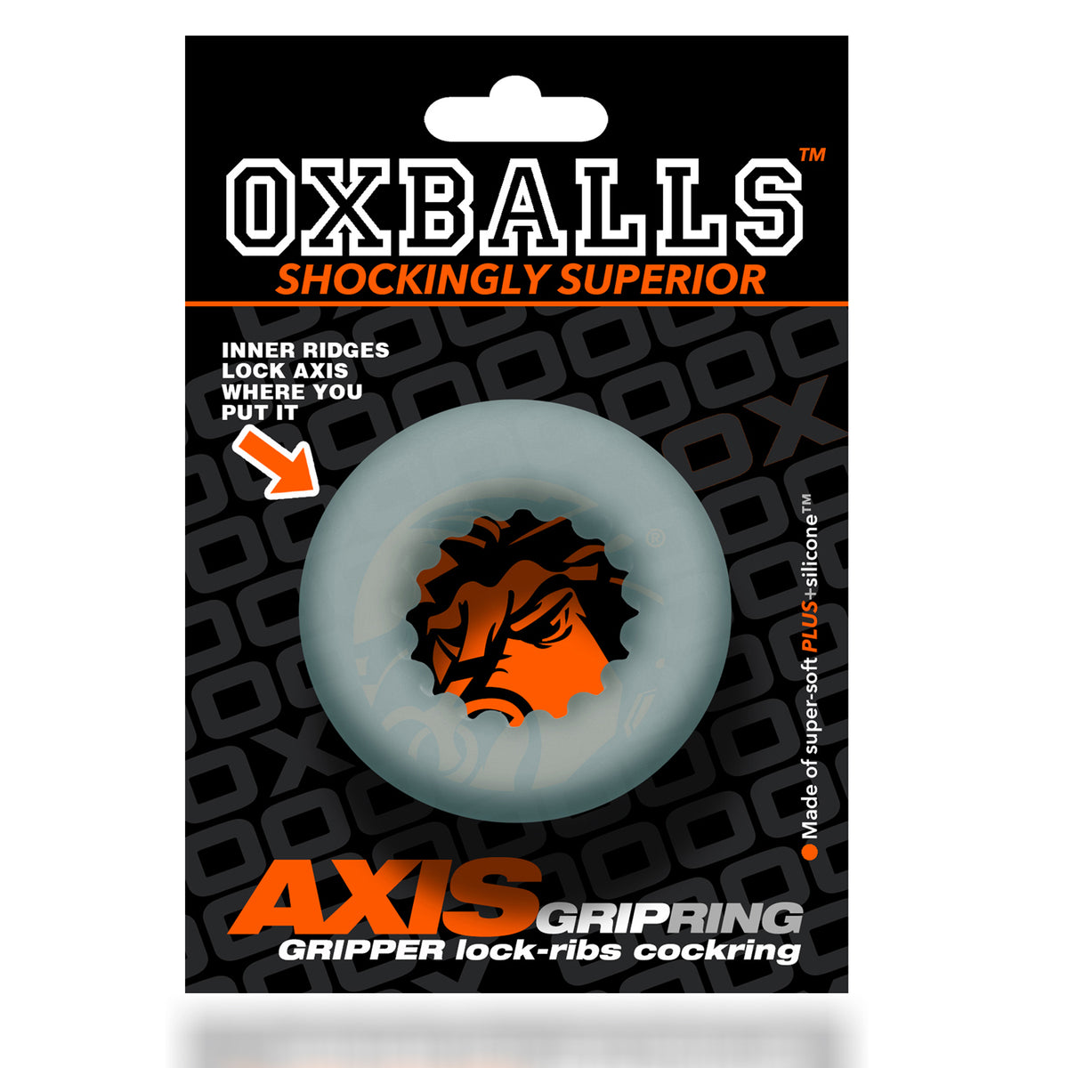 Axis - Rib Griphold Cockring - Clear Ice