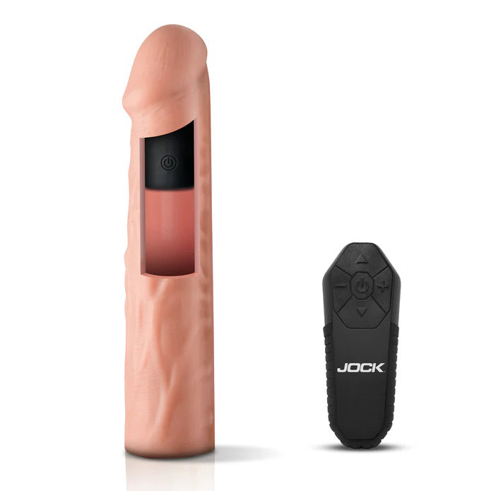 Jock Vibrating Penis Extension with Remote - Light