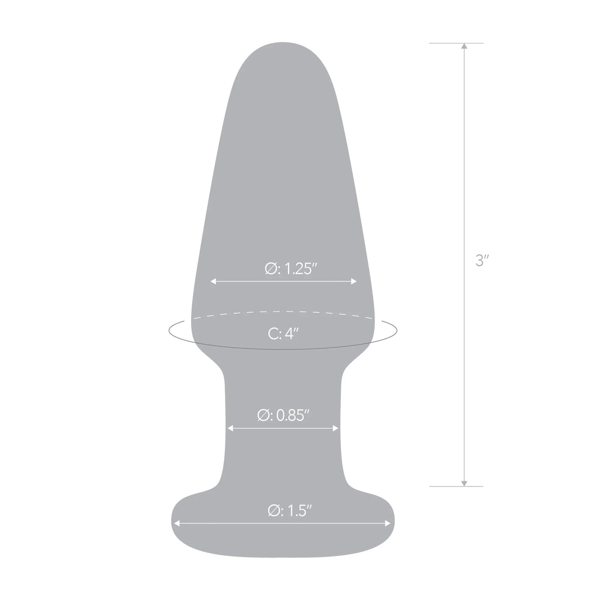 3.5 Inch Glass Butt Plug
