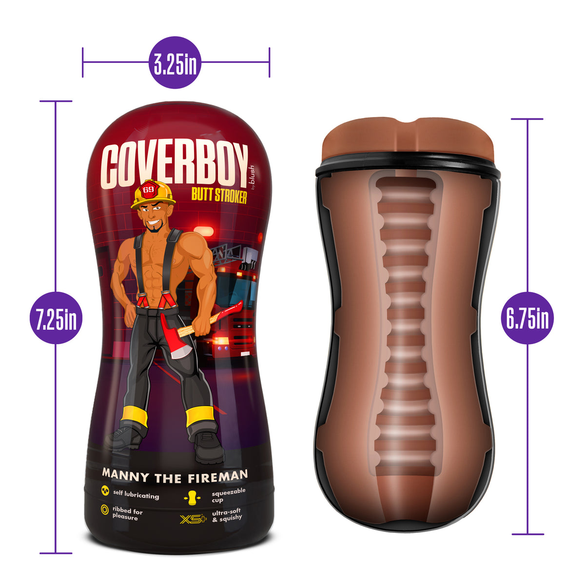 Coverboy - Manny the Fireman - Self Lubricating  Stroker - Tan