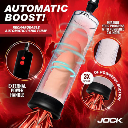 Power Up Rechargeable Automatic Penis Pump - Clear