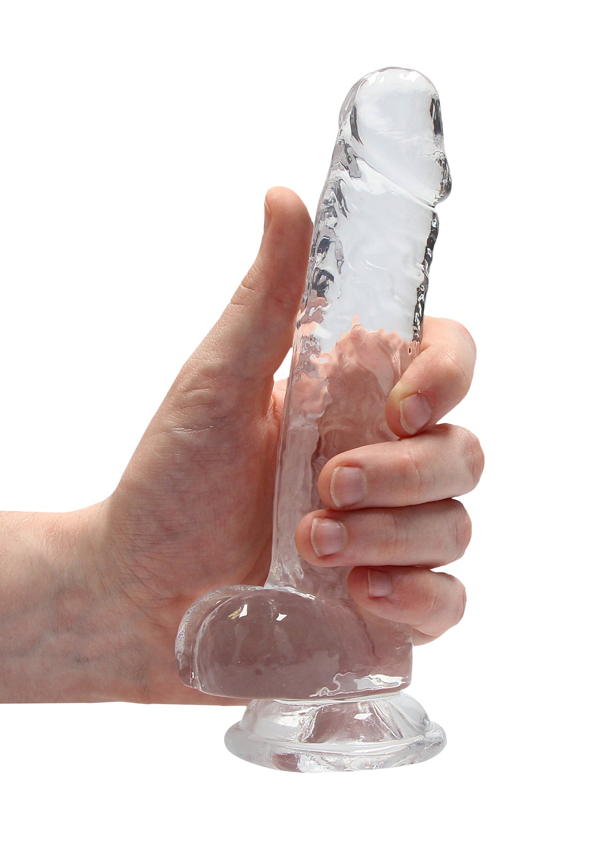 7 Inch Realistic Dildo With Balls - Translucent